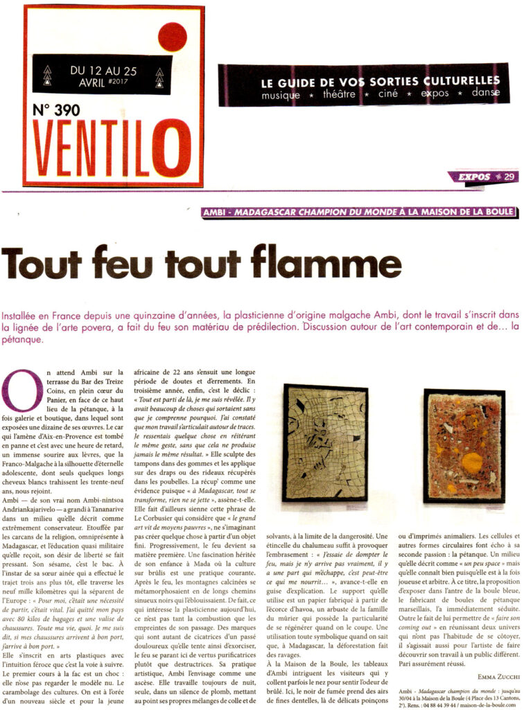 Article de presse : Ventilo, avril 2017
