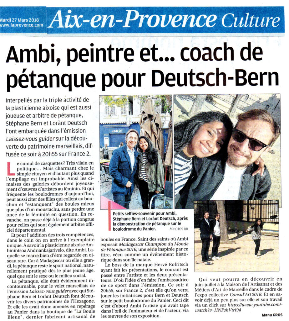 Article de presse : La Provence, 27 mars 2018