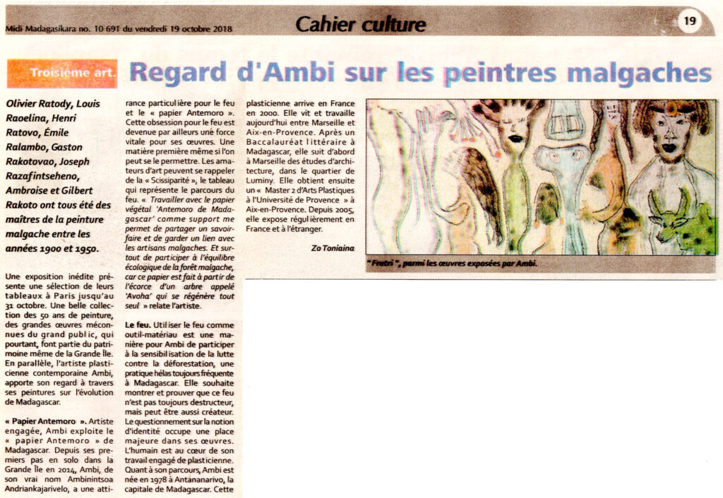 Article de presse : Article, 19 octobre 2019