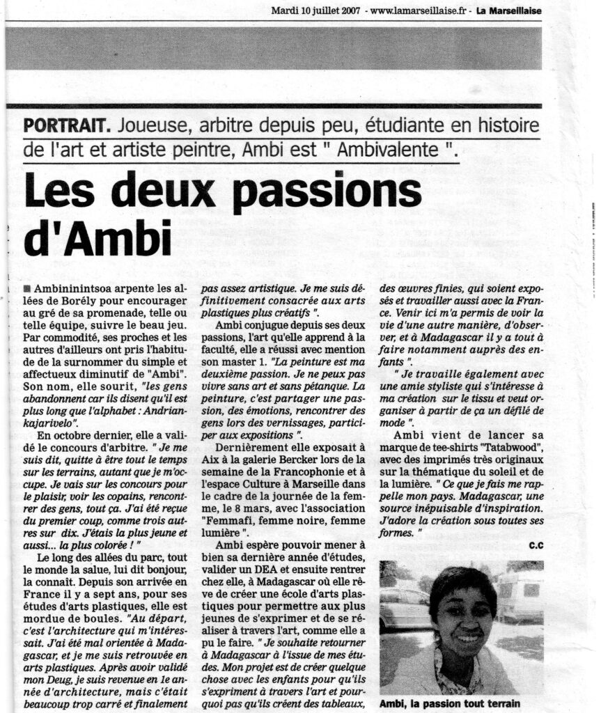 Article de presse : La Marseillaise, 10 juillet 2007